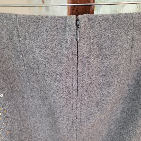 Moulinette Soeurs Anthropologie Grey Wool Blend Sequined Skirt US 6 - Picture 7 of 10